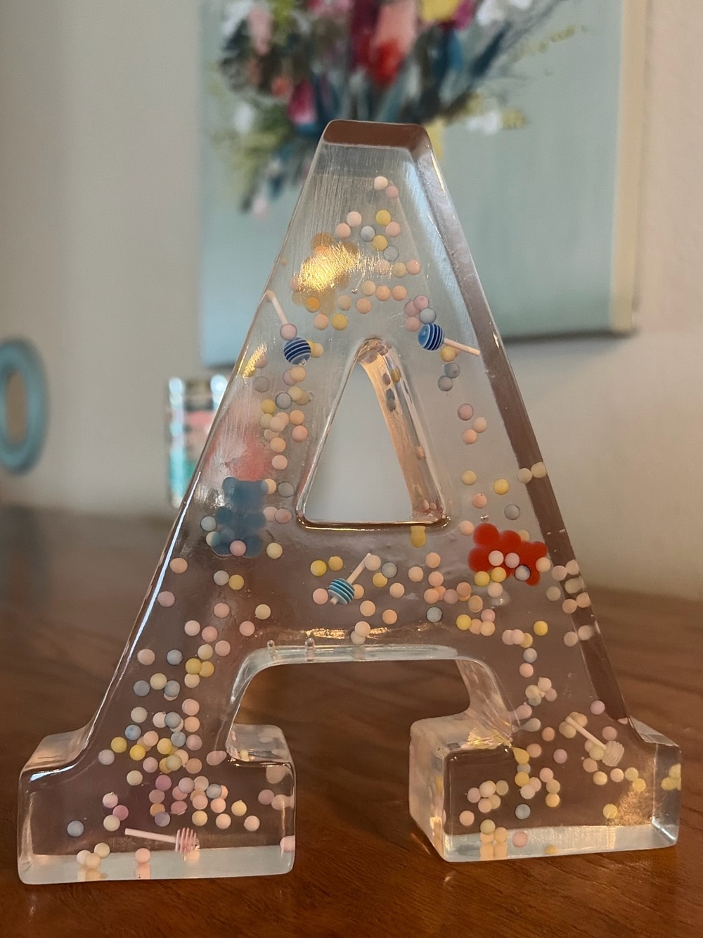 Hair Salon Decor Clear Resin Sprinkles Candy Bears Lolly Pops Shelf Table Sitter - Picture 7 of 8